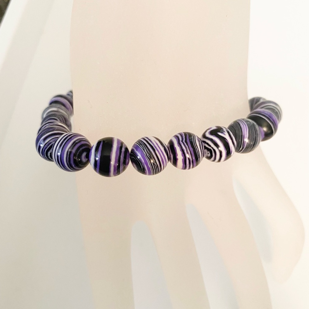 Elegant Purple Beaded Bracelet and Earrings